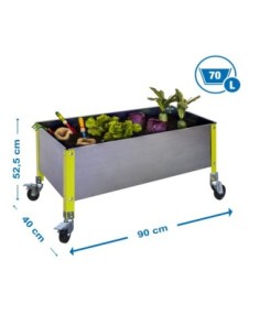 Huerto Urbano SIMONGARDEN con Ruedas 900x400 verde/galvanizada