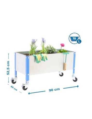 Huerto Urbano SIMONGARDEN con Ruedas 900x600 azul/galvanizada
