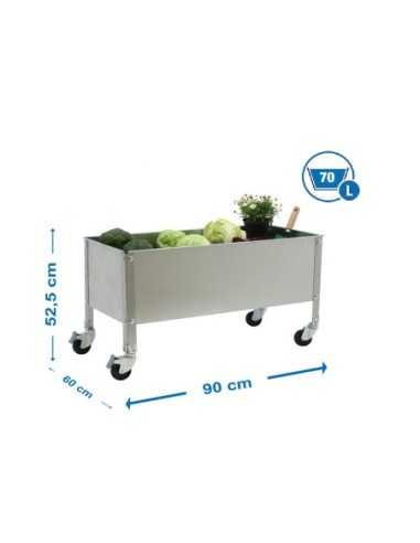 Huerto Urbano SIMONGARDEN con Ruedas 900x600 galvanizada/galvanizada