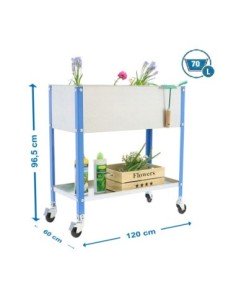 Huerto Urbano SIMONGARDEN top con Ruedas 1200x600 azul/galvanizada