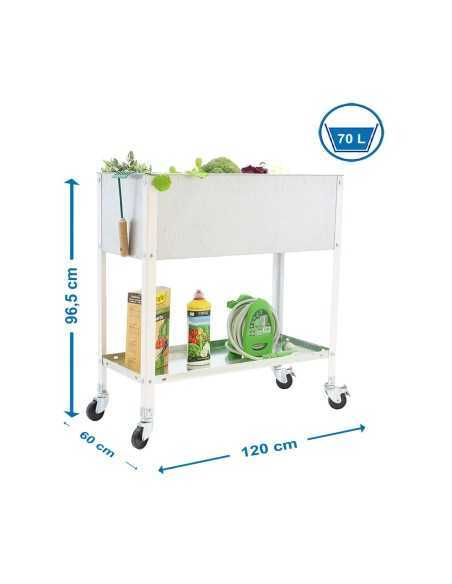 Huerto Urbano SIMONGARDEN top con Ruedas 1200x600 bco/ga