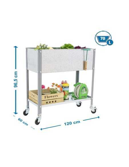 Huerto Urbano SIMONGARDEN top con Ruedas 1200x600 gris/ga