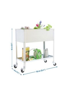 Huerto Urbano SIMONGARDEN top con Ruedas 900x400 galvanizada/galvanizada