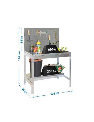 Mueble jardín SIMONGARDEN bt2 1200x400 galvanizada/gris