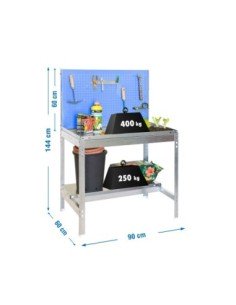 Mueble jardín SIMONGARDEN bt2 900x600 galvanizada/azul