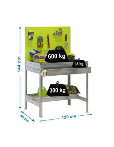 Estantería SIMONGARDEN bt2 box 1200x400 galvanizada/verde