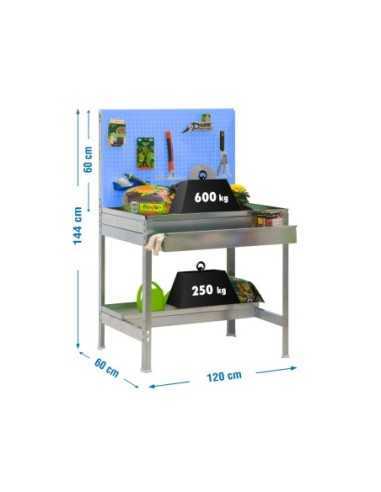 Mueble jardín SIMONGARDEN bt2 box 1200x600 galvanizada/azul