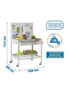 Mueble jardín SIMONGARDEN bt2 box con Ruedas 1200x400 galvanizada/galvanizada