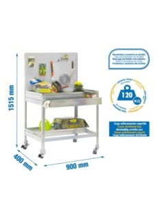 Mueble jardín SIMONGARDEN bt2 box con Ruedas 900x400 galvanizada/galvanizada