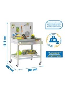 Mueble jardín SIMONGARDEN bt2 box con Ruedas 900x400 galvanizada/galvanizada