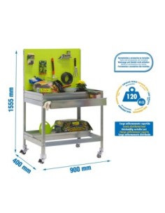 Mueble jardín SIMONGARDEN bt2 box con Ruedas 900x400 verde/galvanizada