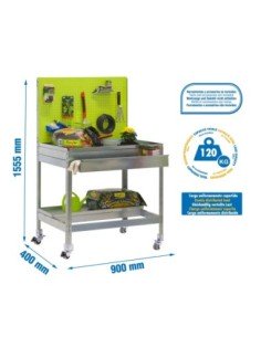 Mueble jardín SIMONGARDEN bt2 box con Ruedas 900x400 verde/galvanizada