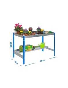 Mueble jardín SIMONGARDEN desk 900x600 azul/galvanizada