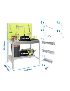 Estantería SIMONRACK Pack s.garden bt2 900x400 verde/galva+ 9accs