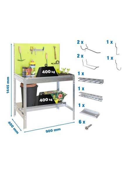 Estantería SIMONRACK Pack s.garden bt2 900x400 verde/galva+ 9accs