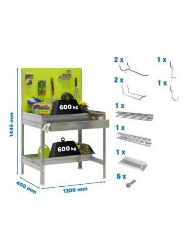 Estantería SIMONRACK Pack s.garden bt2 box 1200x400 verde/gal+ 9accs