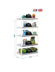 Estantería de Jardín SIMONGARDEN bricoforte 1004-5 blanco/galvanizada