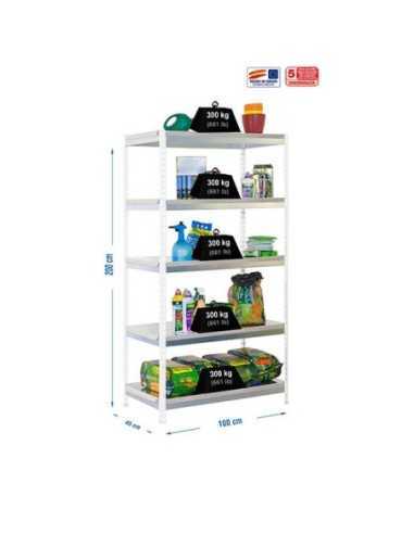 Estantería de Jardín SIMONGARDEN bricoforte 1004-5 blanco/galvanizada