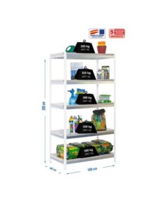 Estantería de Jardín SIMONGARDEN bricoforte 1006-5 blanco/galvanizada