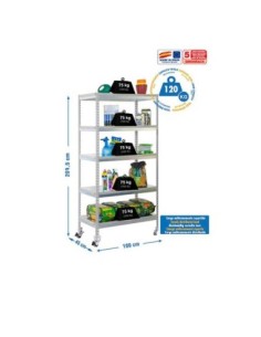 Estantería de Jardín SIMONGARDEN bricoforte con Ruedas 1004-5 galvanizada/galvanizada