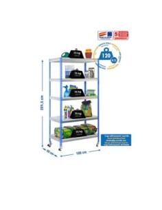 Estantería de Jardín SIMONGARDEN bricoforte con Ruedas 1006-5 azul/galvanizada