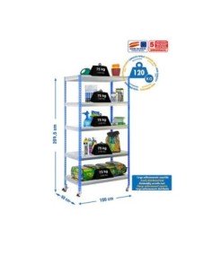 Estantería de Jardín SIMONGARDEN bricoforte con Ruedas 1006-5 azul/galvanizada