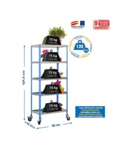 Estantería de Jardín SIMONGARDEN click con Ruedas 5/400 azul/galvanizadanizada