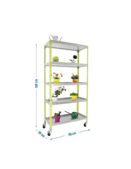 Estantería SIMONGARDEN click mobile 5/300 verde/galvanizada