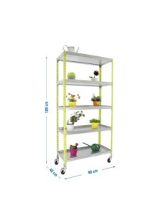 Estantería SIMONGARDEN click mobile 5/400 verde/galvanizada