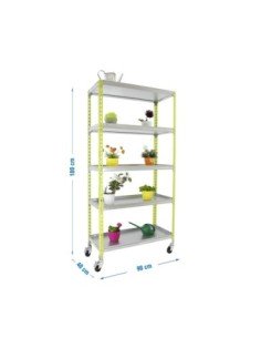 Estantería SIMONGARDEN click mobile 5/400 verde/galvanizada