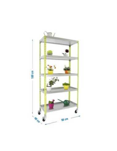 Estantería SIMONGARDEN click mobile 5/400 verde/galvanizada