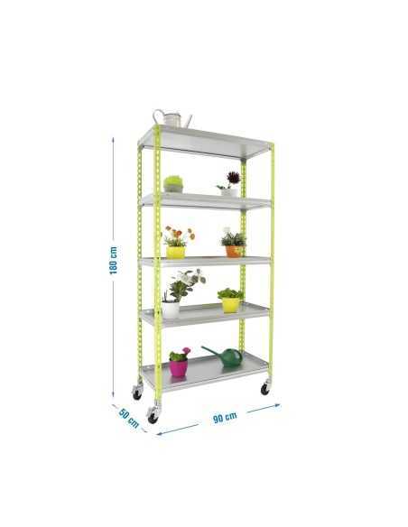 Estantería SIMONGARDEN click mobile 5/500 verde/galvanizada
