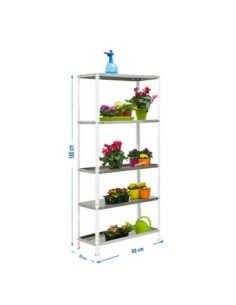 Estantería de Jardín SIMONGARDEN comfort 5/300 blanco/galvanizada