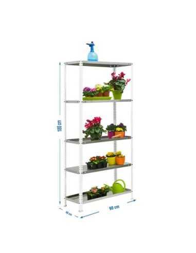 Estantería de Jardín SIMONGARDEN comfort 5/400 blanco/galvanizada