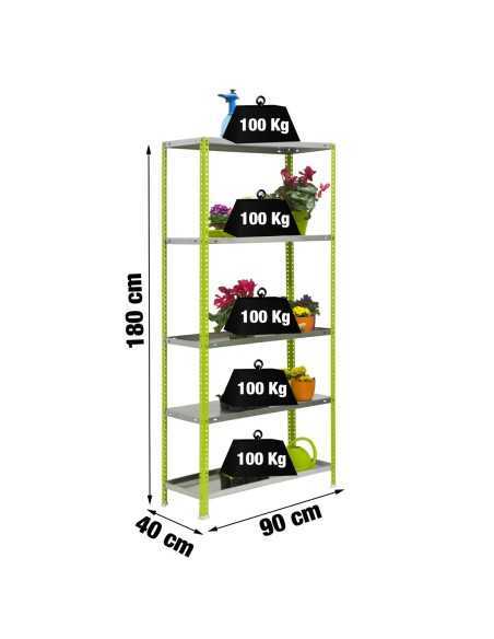 Estantería SIMONGARDEN comfort 5/400 verde/galvanizada
