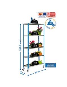 Estantería de Jardín SIMONGARDEN comfort con Ruedas 5/400 azul/galvanizada