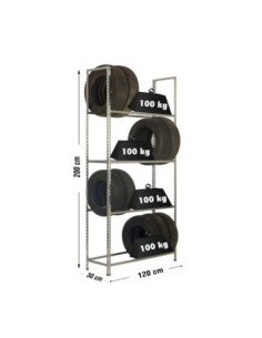 Estantería SIMONRACK Autoclick llantas megaplus 4/300 galvanizado | Estantería para neumáticos SimonRack sin tornillos