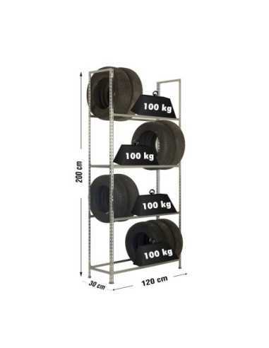 Estantería SIMONRACK Autoclick llantas megaplus 4/300 galvanizado | Estantería para neumáticos SimonRack sin tornillos