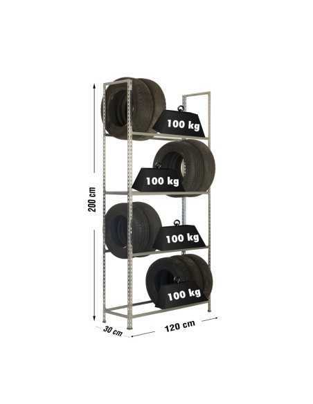 Estantería SIMONRACK Autoclick llantas megaplus 4/300 galvanizado | Estantería para neumáticos SimonRack sin tornillos