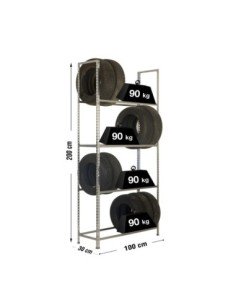 Estantería SIMONRACK Autoclick llantas plus 4/300 galvanizado | Estantería para neumáticos SimonRack sin tornillos