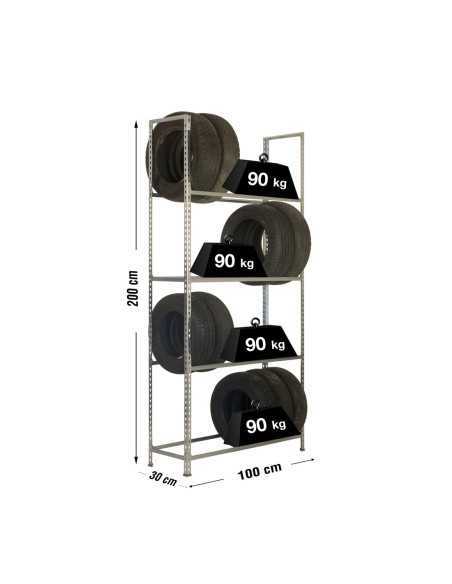 Estantería SIMONRACK Autoclick llantas plus 4/300 galvanizado | Estantería para neumáticos SimonRack sin tornillos