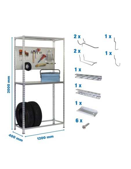 Estantería SIMONRACK Pack simonracing megaplus 3/400 galva+ 9accs