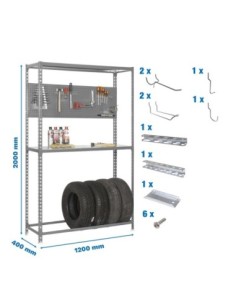 Estantería SIMONRACK Pack simonracing megaplus 3/400 gris+ 9accs