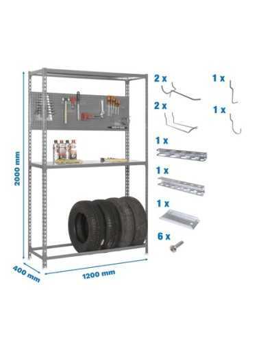 Estantería SIMONRACK Pack simonracing megaplus 3/400 gris+ 9accs