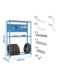 Estantería SIMONRACK Pack simonracing plus 3/400 az/galva+ 9accs