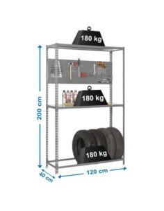 Estantería SIMONRACING megaplus 3/400 gris | Estantería SimonRacing móvil con accesorios incluidos