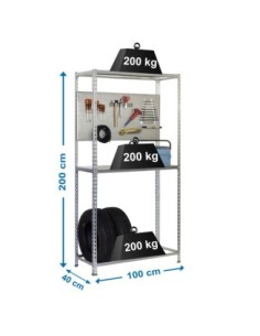 Estantería SIMONRACING plus 3/400 galvanizada | Estantería SimonRacing móvil con accesorios incluidos