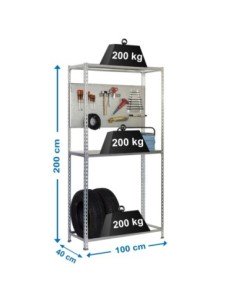Estantería SIMONRACING plus 3/400 galvanizada | Estantería SimonRacing móvil con accesorios incluidos