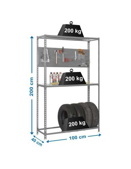 Estantería SIMONRACING plus 3/400 gris | Estantería SimonRacing móvil con accesorios incluidos