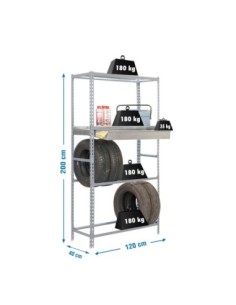 Estantería SIMONGARAGE box megaplus 4/400 gris